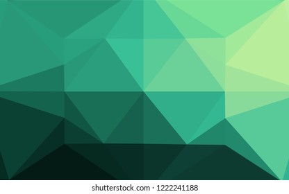 Light Green vector hexagon mosaic template. Shining colored illustration in a Brand new style. The template can be used as a background for cell phones.