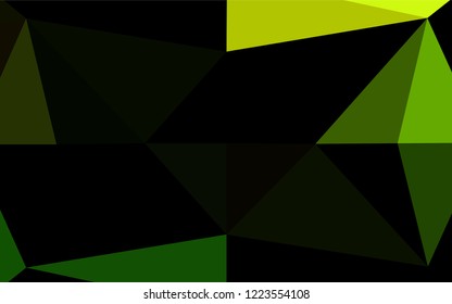 Light Green vector hexagon mosaic template. Shining illustration, which consist of triangles. The elegant pattern can be used as part of a brand book.