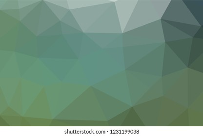 Light Green vector hexagon mosaic texture. Triangular geometric sample with gradient.  The best triangular design for your business.