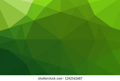 Light Green vector hexagon mosaic texture. Geometric illustration in Origami style with gradient.  The polygonal design can be used for your web site.
