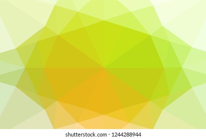 Light Green vector hexagon mosaic template. Shining illustration, which consist of triangles. The completely new template can be used for your brand book.