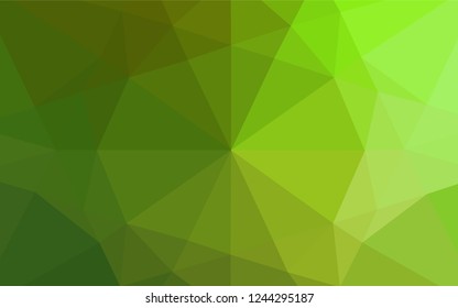 Light Green vector hexagon mosaic template. Triangular geometric sample with gradient.  Brand new style for your business design.
