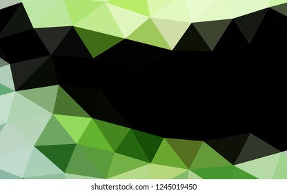 Light Green vector hexagon mosaic triangle mosaic. Geometric illustration in Origami style with gradient.  A new texture for your design.