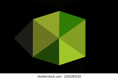 Light Green vector hexagon mosaic texture. Geometric illustration in Origami style with gradient.  The template can be used as a background for cell phones.