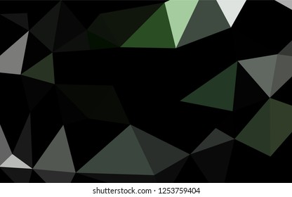 Light Green vector hexagon mosaic template. Modern geometrical abstract illustration with gradient. The best triangular design for your business.