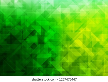 Light Green vector hexagon mosaic triangle mosaic. An elegant bright illustration with gradient. A new texture for your design.
