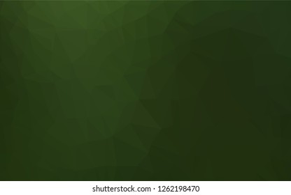 Light Green vector hexagon mosaic texture. Triangular geometric sample with gradient.  A new texture for your design.