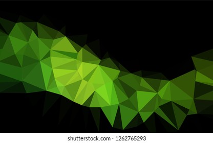 Light Green vector hexagon mosaic cover. Triangular geometric sample with gradient.  The best triangular design for your business.
