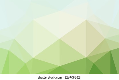 Light Green vector hexagon mosaic cover. Creative geometric illustration in Origami style with gradient. Brand new style for your business design.