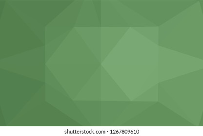 Light Green vector hexagon mosaic template. An elegant bright illustration with gradient. Triangular pattern for your business design.