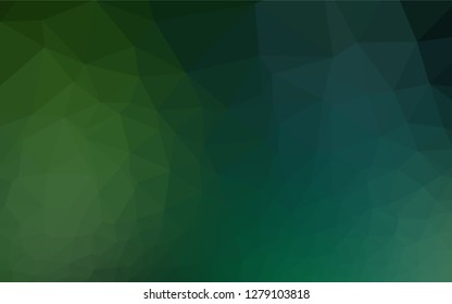 Light Green vector hexagon mosaic cover. Creative illustration in halftone style with gradient. The best triangular design for your business.