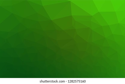 Light Green vector hexagon mosaic template. Shining illustration, which consist of triangles. A new texture for your design.