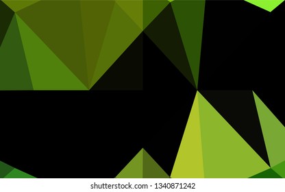 Light Green vector hexagon mosaic texture. Shining illustration, which consist of triangles. A completely new template for your business design.