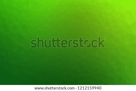 Light Green vector hexagon mosaic template. Geometric illustration in Origami style with gradient.  Triangular pattern for your business design.