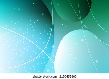 Vector verde claro Ilustración con un conjunto de círculos abstractos brillantes y coloridos, líneas. Ilustración con un conjunto de círculos abstractos de colores brillantes. Diseño inteligente para anuncios comerciales.