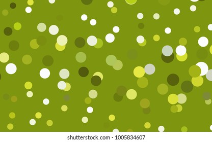 Light Green vector illustration which consist of circles. Dotted gradient design for your business. Creative geometric background in halftone style with colored spots.