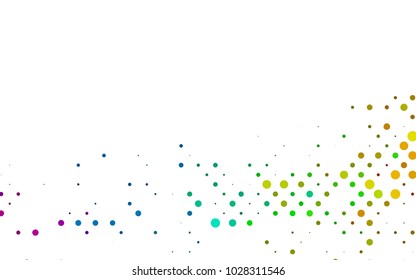 Light Green vector illustration which consist of circles. Dotted gradient design for your business. Creative geometric background in halftone style with colored spots.