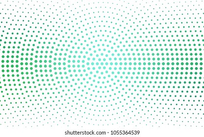 Light Green vector illustration which consist of circles. Dotted gradient design for your business. Creative geometric background in halftone style with colored spots.