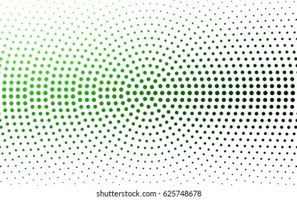 Light Green vector illustration which consist of circles. Dotted gradient design for your business. Creative geometric background in halftone style with colored spots.