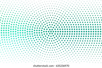 Light Green vector illustration which consist of circles. Dotted gradient design for your business. Creative geometric background in halftone style with colored spots.