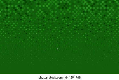 Light Green vector illustration which consist of circles. Dotted gradient design for your business. Creative geometric background in halftone style with colored spots.