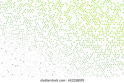 Light Green vector illustration which consist of circles. Dotted gradient design for your business. Creative geometric background in halftone style with colored spots.