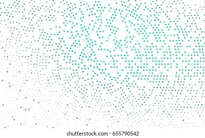 Light Green vector illustration which consist of circles. Dotted gradient design for your business. Creative geometric background in halftone style with colored spots.