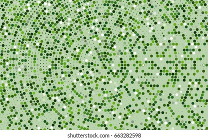 Light Green vector illustration which consist of circles. Dotted gradient design for your business. Creative geometric background in halftone style with colored spots.
