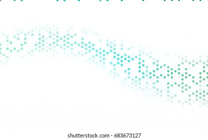 Light Green vector illustration which consist of circles. Dotted gradient design for your business. Creative geometric background in halftone style with colored spots.