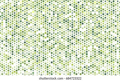 Light Green vector illustration which consist of circles. Dotted gradient design for your business. Creative geometric background in halftone style with colored spots.