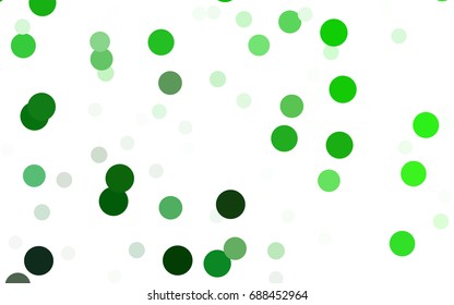 Light Green vector illustration which consist of circles. Dotted gradient design for your business. Creative geometric background in halftone style with colored spots.
