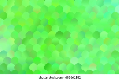 Light Green vector illustration which consist of circles. Dotted gradient design for your business. Creative geometric background in halftone style with colored spots.
