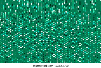 Light Green vector illustration which consist of circles. Dotted gradient design for your business. Creative geometric background in halftone style with colored spots.