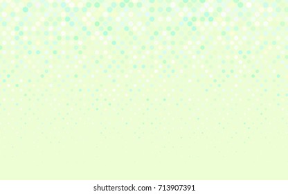 Light Green vector illustration which consist of circles. Dotted gradient design for your business. Creative geometric background in halftone style with colored spots.