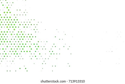 Light Green vector illustration which consist of circles. Dotted gradient design for your business. Creative geometric background in halftone style with colored spots.