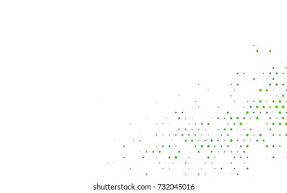 Light Green vector illustration which consist of circles. Dotted gradient design for your business. Creative geometric background in halftone style with colored spots.