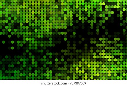 Light Green vector illustration which consist of circles. Dotted gradient design for your business. Creative geometric background in halftone style with colored spots.