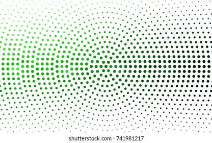 Light Green vector illustration which consist of circles. Dotted gradient design for your business. Creative geometric background in halftone style with colored spots.
