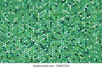 Light Green vector illustration which consist of circles. Dotted gradient design for your business. Creative geometric background in halftone style with colored spots.
