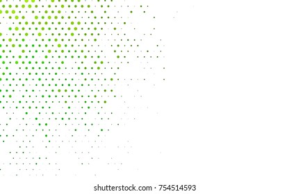 Light Green vector illustration which consist of circles. Dotted gradient design for your business. Creative geometric background in halftone style with colored spots.