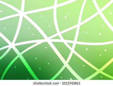Light Green vector indian curved background. Geometric doodle illustration in Origami style with gradient. The pattern can be used for wallpapers and coloring books.