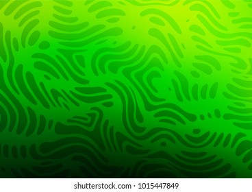 Light Green vector indian curved template. A vague abstract illustration with doodles in Indian style. Brand-new style for your business design.