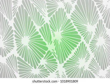 Light Green vector indian curved pattern. Geometric doodle illustration in Origami style with gradient. A completely new template for your business design.