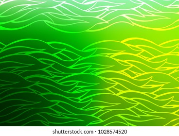 Light Green vector indian curved pattern. Doodles on blurred abstract background with gradient. A completely new template for your business design.