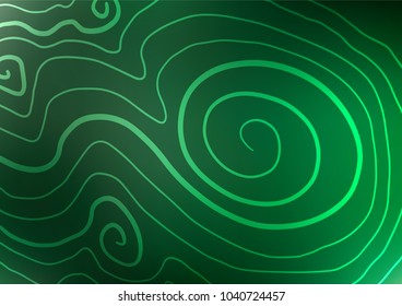 Light Green vector indian curved pattern. Decorative shining illustration with doodles on abstract template. The pattern can be used for wallpapers and coloring books.