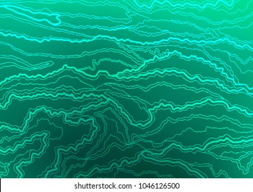 Light Green vector indian curved texture. Geometric doodle illustration in Origami style with gradient. The doodle design can be used for your web site.