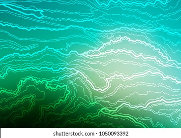 Light Green vector indian curved background. Creative illustration in blurred style with doodles and Zen tangles. Brand-new design for your business.