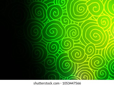 Light Green vector indian curved background. Ethnic elegant natural pattern with gradient. Hand painted design for web, wrapping, wallpaper.