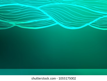 Light Green vector indian curved background. An elegant bright illustration with lines in Natural style. A completely new design for your business.