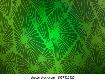 Light Green vector indian curved background. Doodles on blurred abstract background with gradient. The pattern can be used for heads of websites and designs.